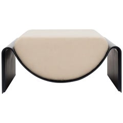 'Eclipse' Fiberglass Upholstered Ottoman, Midnight Blue