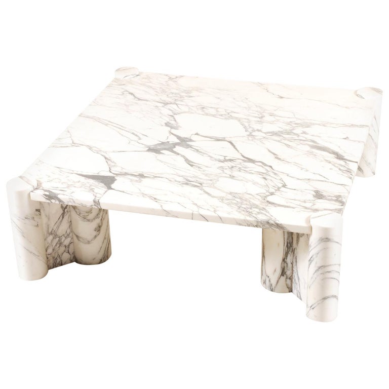 Gae Aulenti for Knoll Jumbo Carrara marble coffee table, 1964, offered by Jasper Maison