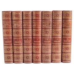 Collectional de 17 livres anglais reliés en cuir et ornés d'outils dorés, vendus comme un ensemble.