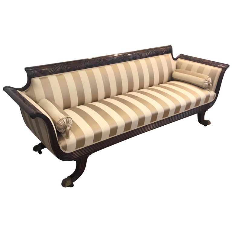 Duncan Phyfe Style Mahogany Sofa At 1stdibs