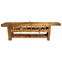 Antique Bourgogne French Wine Carrier Converted from a Workbench