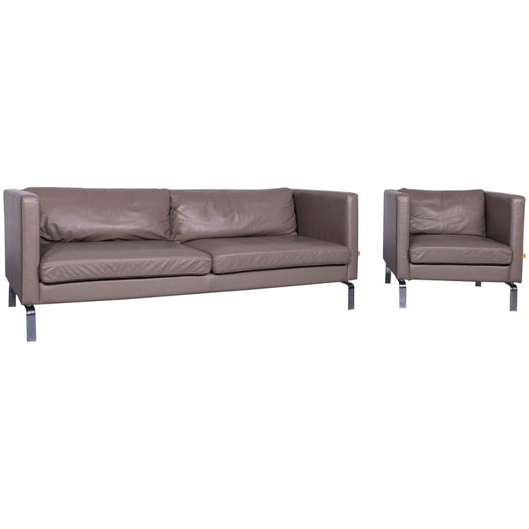 Furninova Designer Sofa Armchair Set Grey Two Seat Leather Couch At Furninova Designer Sofa Armchair Set Grey Two Seat Leather Couch For