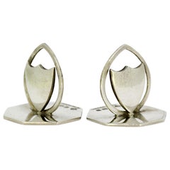 Silver Pair of Menu Holders, by Henry Wilkinson & Co, Made in Birmingham, 1907