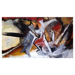 Original Abstract Painting on Canvas, Suzanne Clune "Figures"