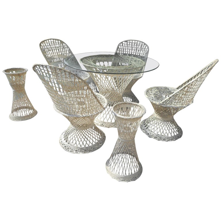 Mid Century Modern Russell Woodard Spun Fiberglass Patio Furniture at