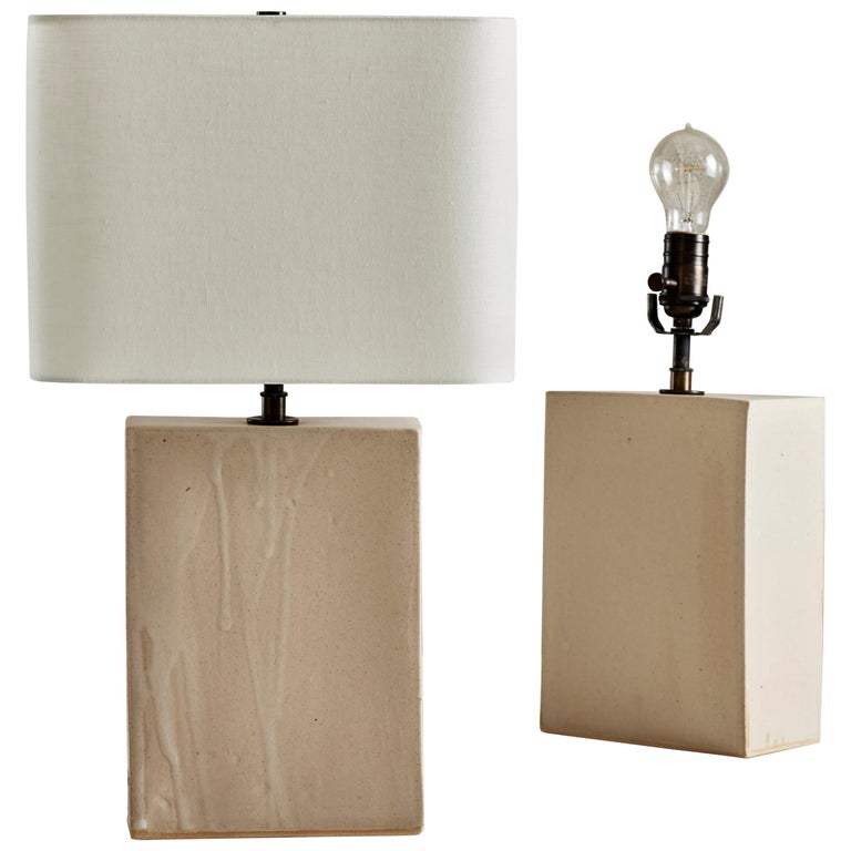 Portland Lamp, Ceramic Sculptural Table Lamp by Dumais Made For Sale at