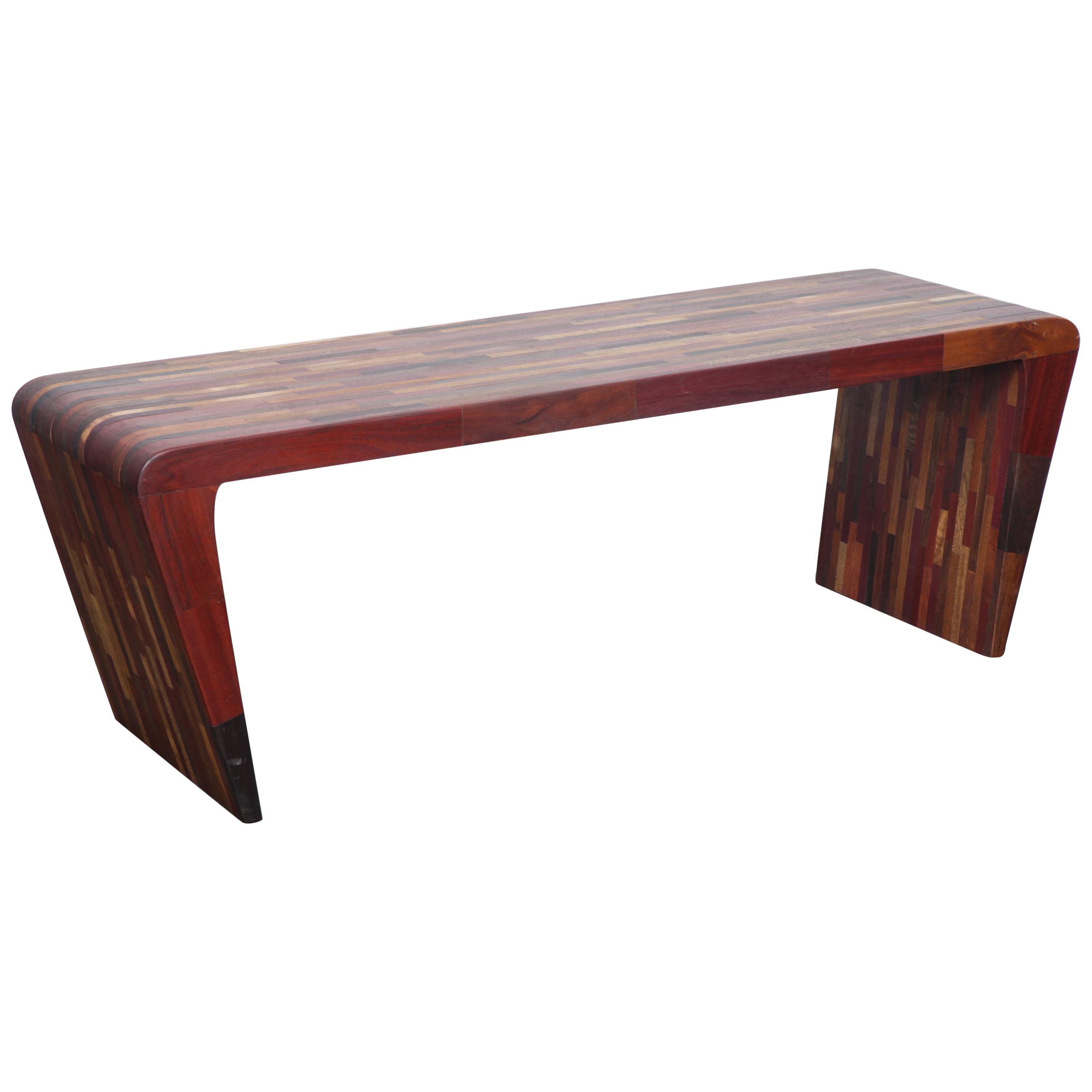 Midcentury Rare Brazilian Solid Wood Console Table by Tunico T