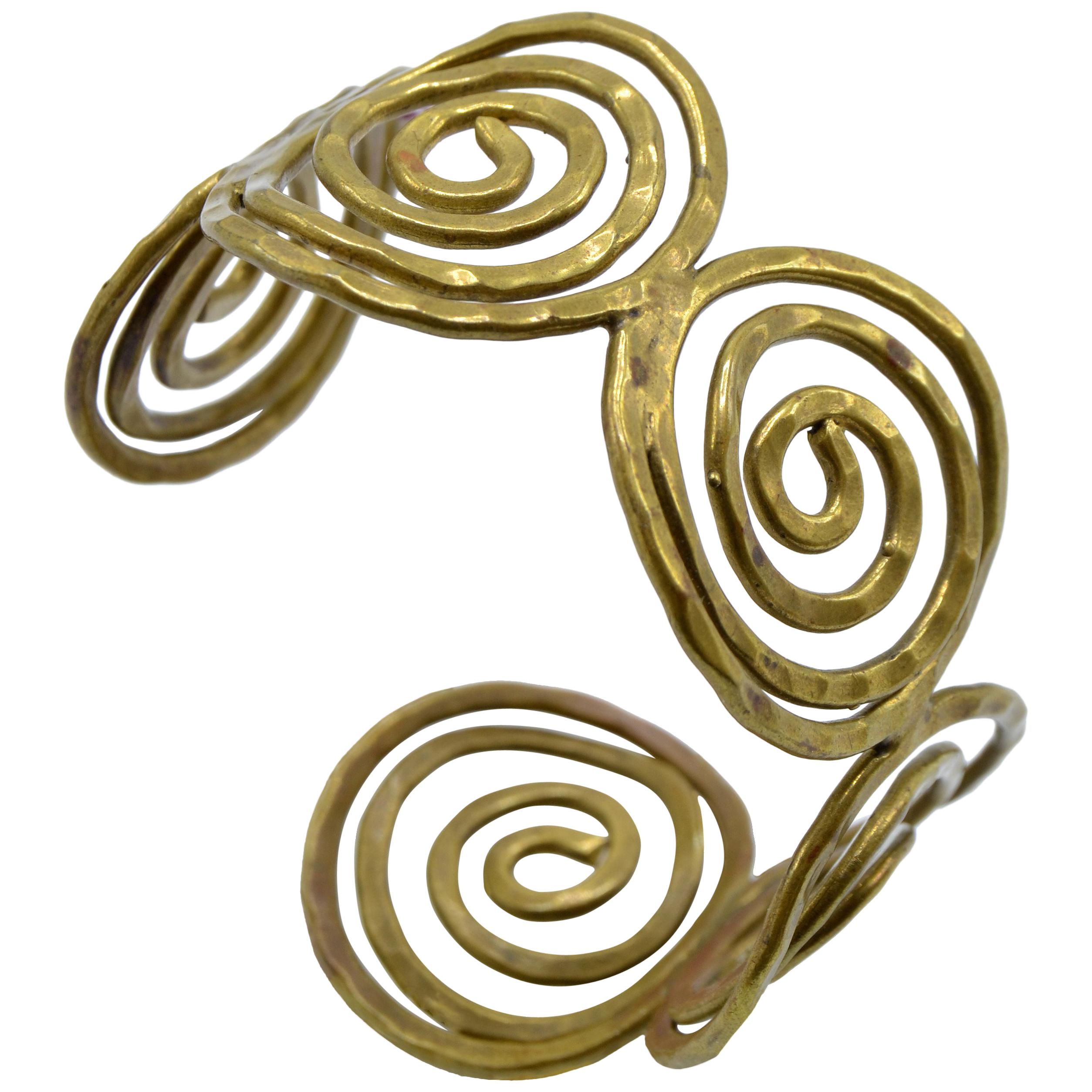 Brass Greek Key Style Cuff