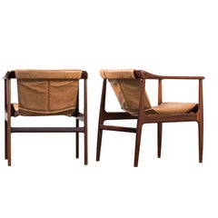Pair of Modern Brazilian Rosewood Armchairs by Moveis Cantu