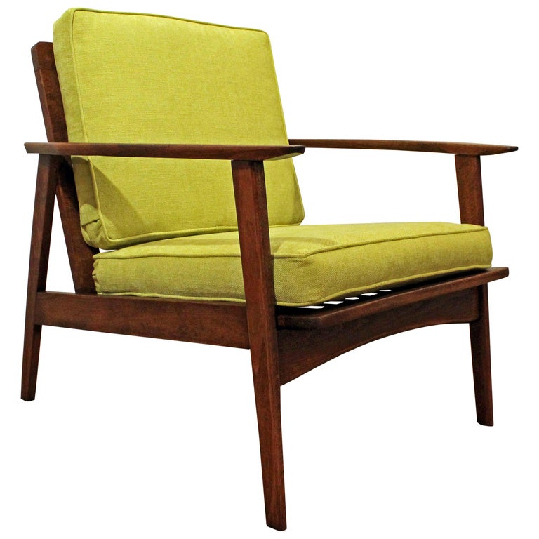 Swedish MidCentury Modern Velvet Lounge Armchair For Sale at 1stdibs