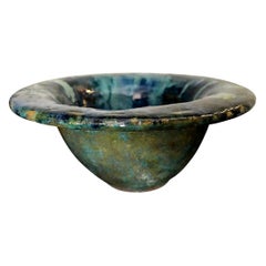 Vintage Glen Lukens Signed Mid-Century Modern Glazed Ceramic California Pottery Bowl