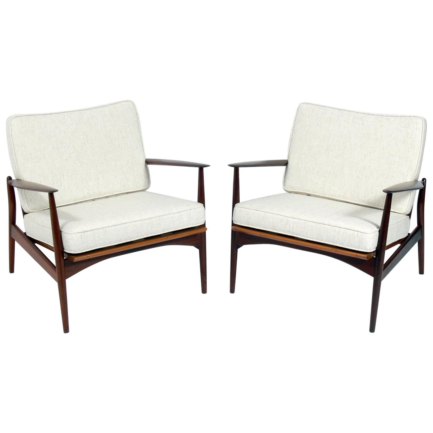 Ib Kofod Larsen Danish Modern Lounge Chairs