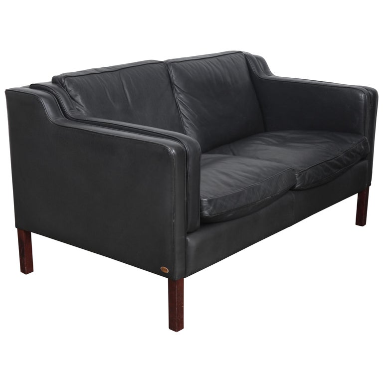 black leather mid century sofa navy leather midcentury twoseat black leather sofa by stouby denmark for sale at 1stdibs black leather mid century sofa navy leather midcentury twoseat black leather sofa by stouby denmark for sale at 1stdibs