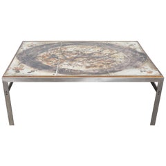 1960s Ceramic Tile and Metal Coffee Table by Birte Howard, Denmark