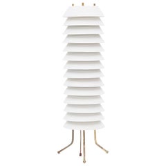 1950s White Aluminum Table Lamp by Ilmari Tapiovaara