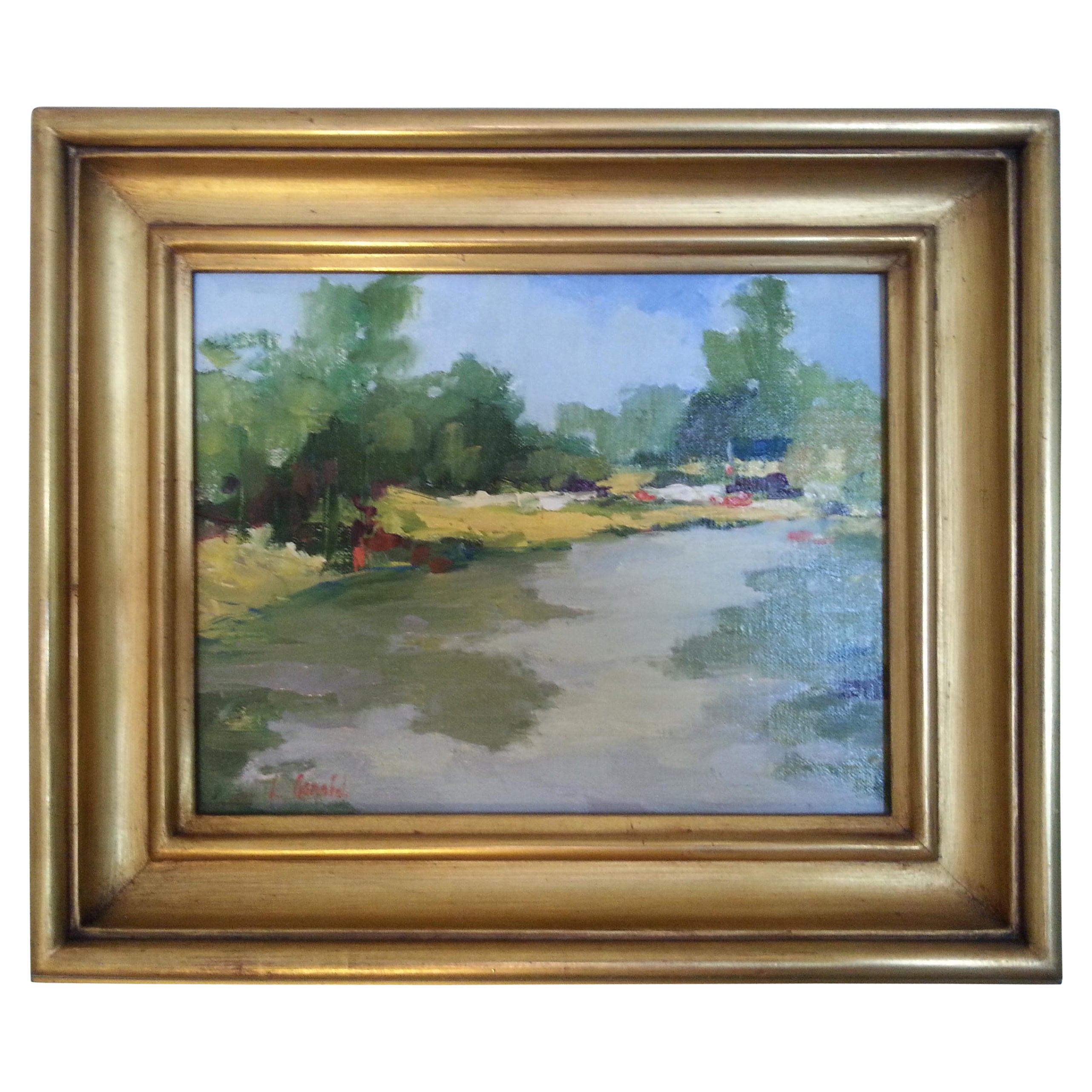 "Sunlit Banks" Painting by Linda Arnold For Sale