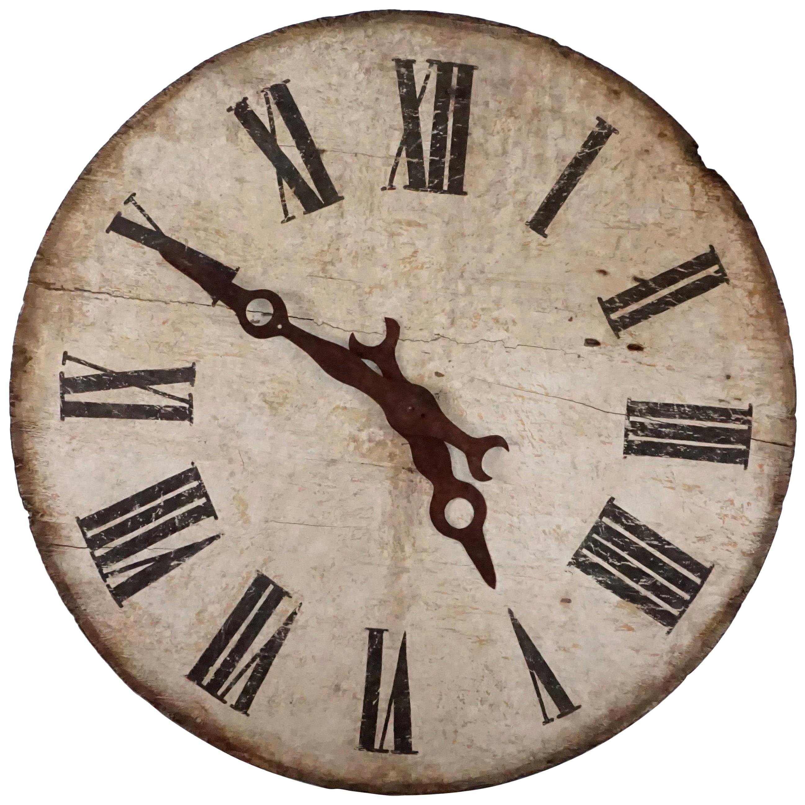 19. Jahrhundert Französisch antike runde hölzerne Uhr - Napoleon III Wanddekor