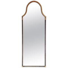 Narrow Iron Mirror with Gilt Rope Detail