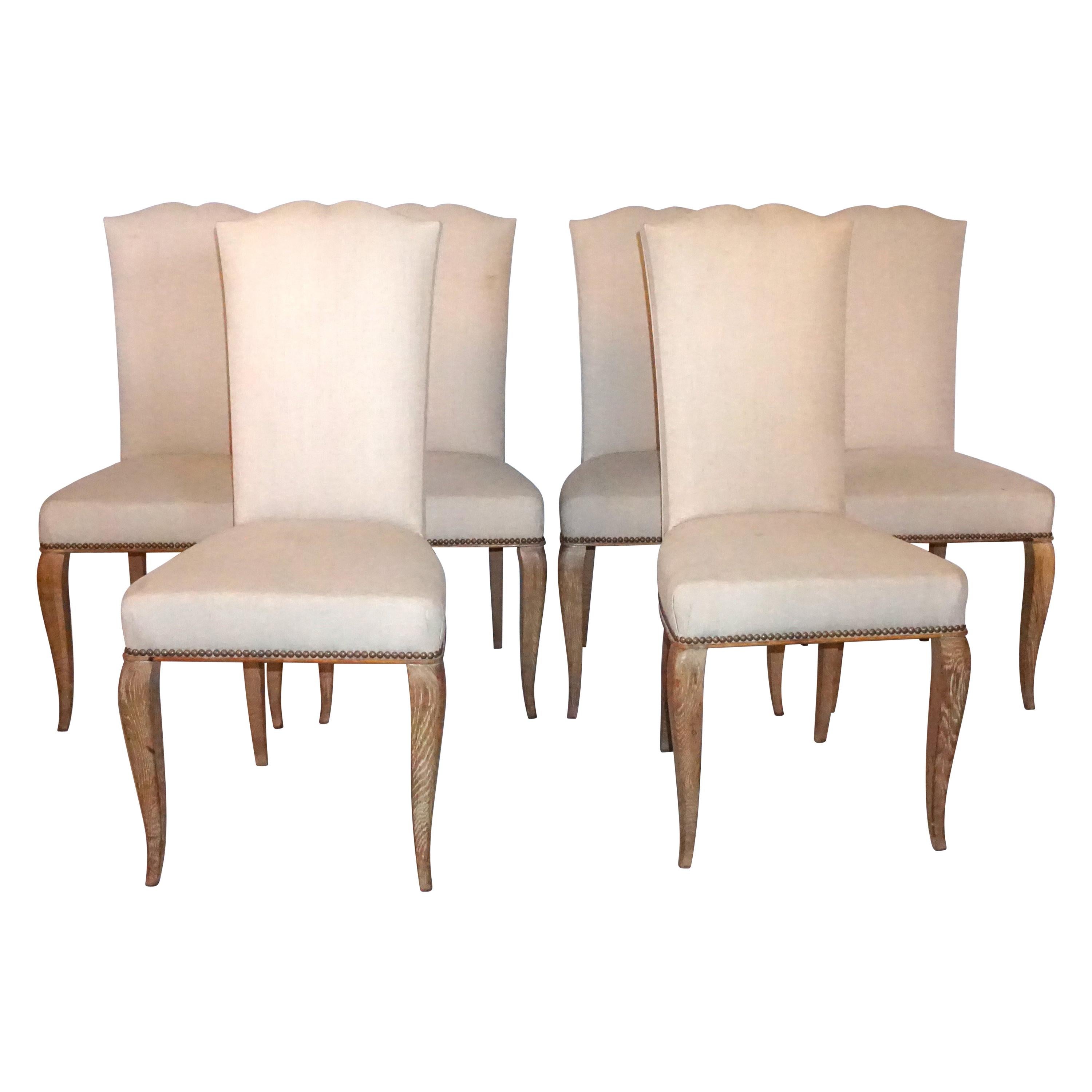 Set Six Dinaire Oak Spindle Back Dining Chairs at 1stdibs