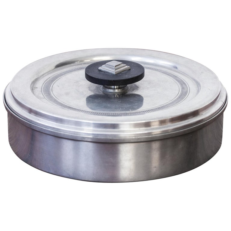 Pewter and Mahogany Box by Phillip Lloyd Powel and Paul Evans For Sale