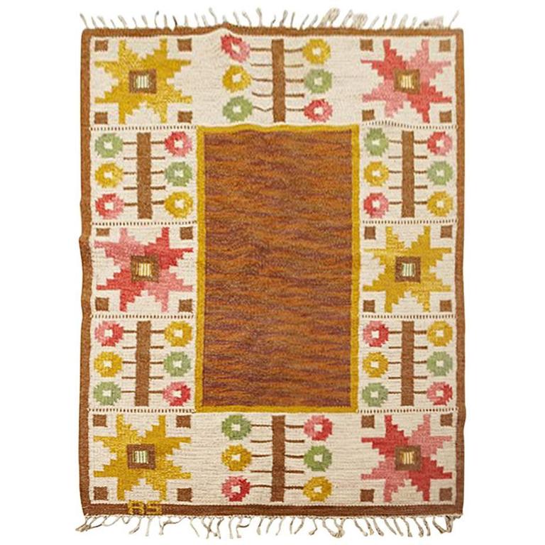 Vintage Scandinavian Rug by Ingrid Desau at 1stDibs
