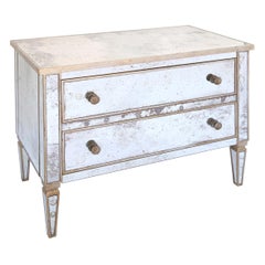 Mirror Clad Two-Drawer Commode