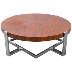 Palisander Wood and Chrome Cocktail Table by La Spada & Mazza for Medea, Italy