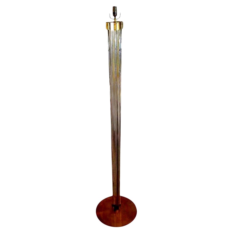 Italian Murano Glass and Bronze Floor Lamp For Sale