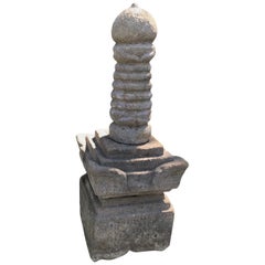 Japan Ancient Stone Hokyointo Stupa, 250 Years Old Sculpture