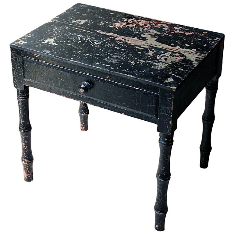 Decorative Black Painted Occasional or Bedside Table ...
