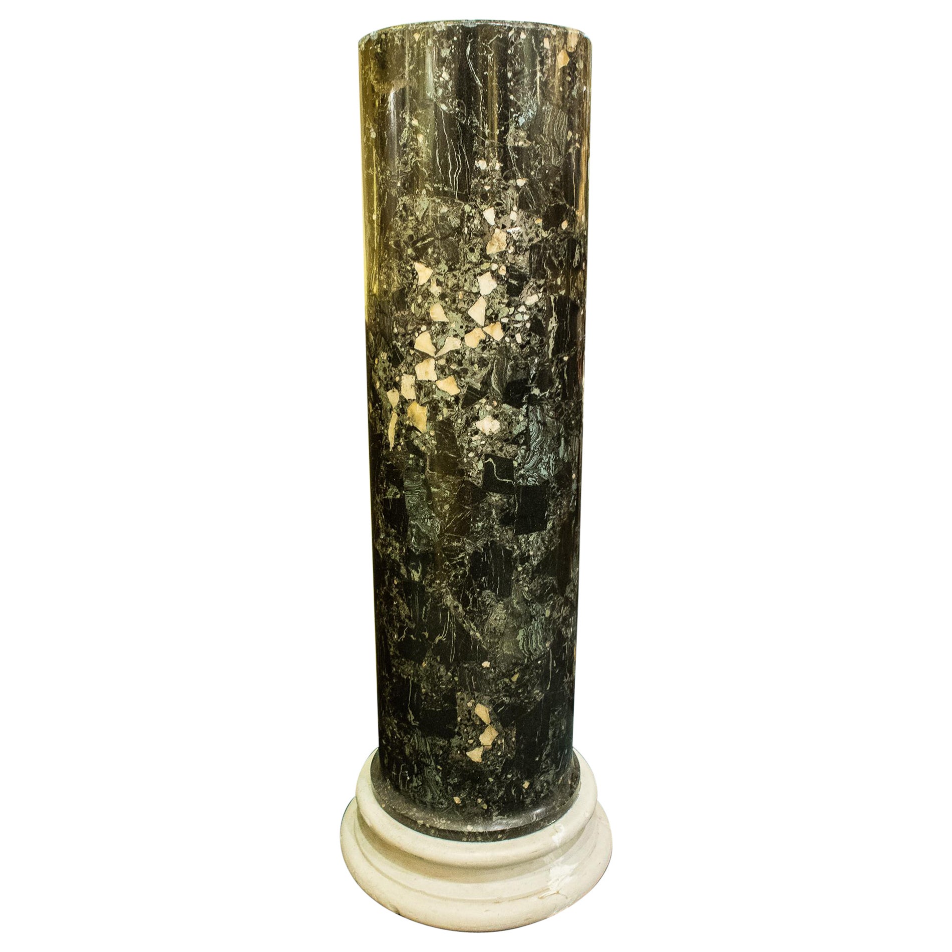 Antique Italian  Neoclassical  Faux Marble Pedestal For Sale