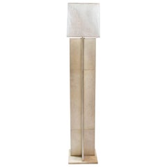 White Parchment Floor Lamp in the Style of Jean Michel Frank