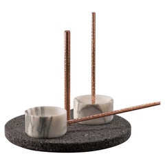 Tribu Set, White Marble and Volcanic Rock