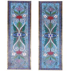 Rare Pair of Cloisonné Enamel Panels from the 19th Century 2