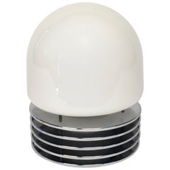 Tronconi Table Lamp Made of Stainless Steel and Murano Glass, Italy, 1960s