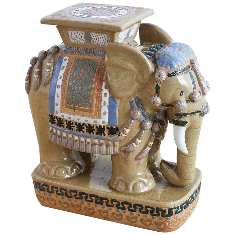 Vintage Glazed Ceramic Elephant Garden Stool For At 1stdibs Chinese Ceramic Elephant Garden Stool Or Drink Table