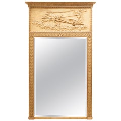 Victorian Overmantel Gilt Gold Frame Mirror with a Frieze Godess Eos and Horses