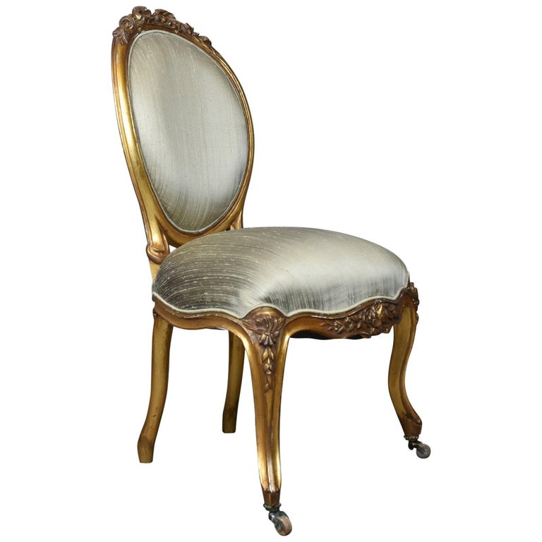 Vintage 20th Century Salon Chair In Antique French Taste, Giltwood Vintage 20th Century Salon Chair in Antique French Taste, Giltwood, circa 1970 For Sale - Vintage 20th Century Salon Chair In Antique French Taste, Giltwood