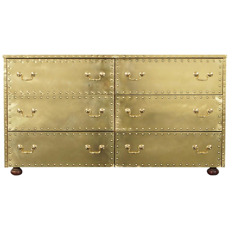 Sarreid BrassClad Dresser For Sale at 1stdibs
