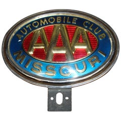Original AAA Automobile Club Missouri Vintage License Plate Topper Original AA