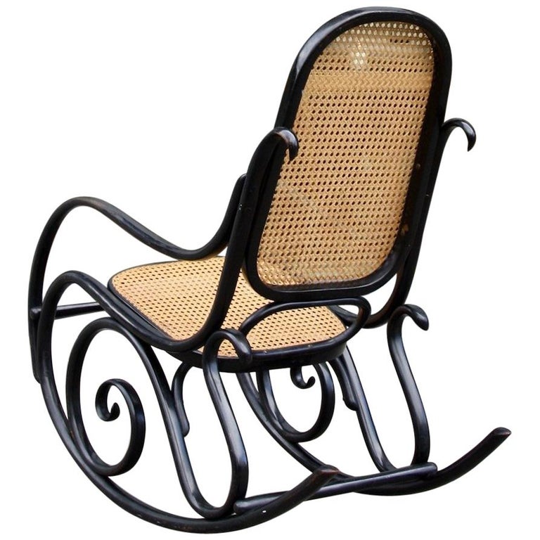 Michael Thonet Black Lacquered Model No 10 Rocking Chair For At Michael Thonet Black Lacquered Model No 10 Rocking Chair For
