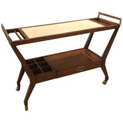 Walnut Console Bar Cart by Cesare Lacca for Baker Furniture