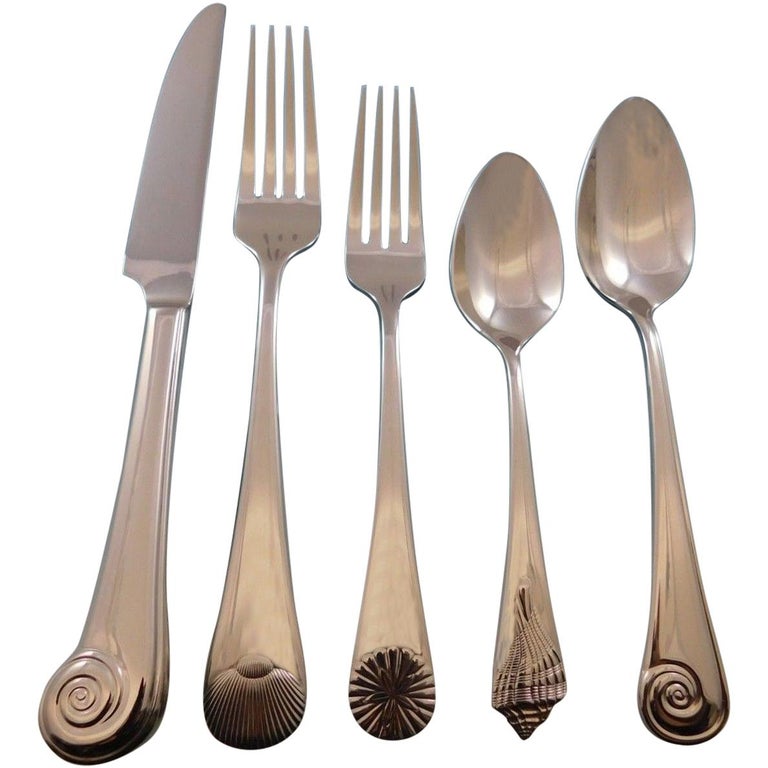 Sea Shell By Reed And Barton Stainless Steel Flatware Set Service Sea Shell By Reed Barton Stainless Steel Flatware Set Service For 8 New 40 Pc