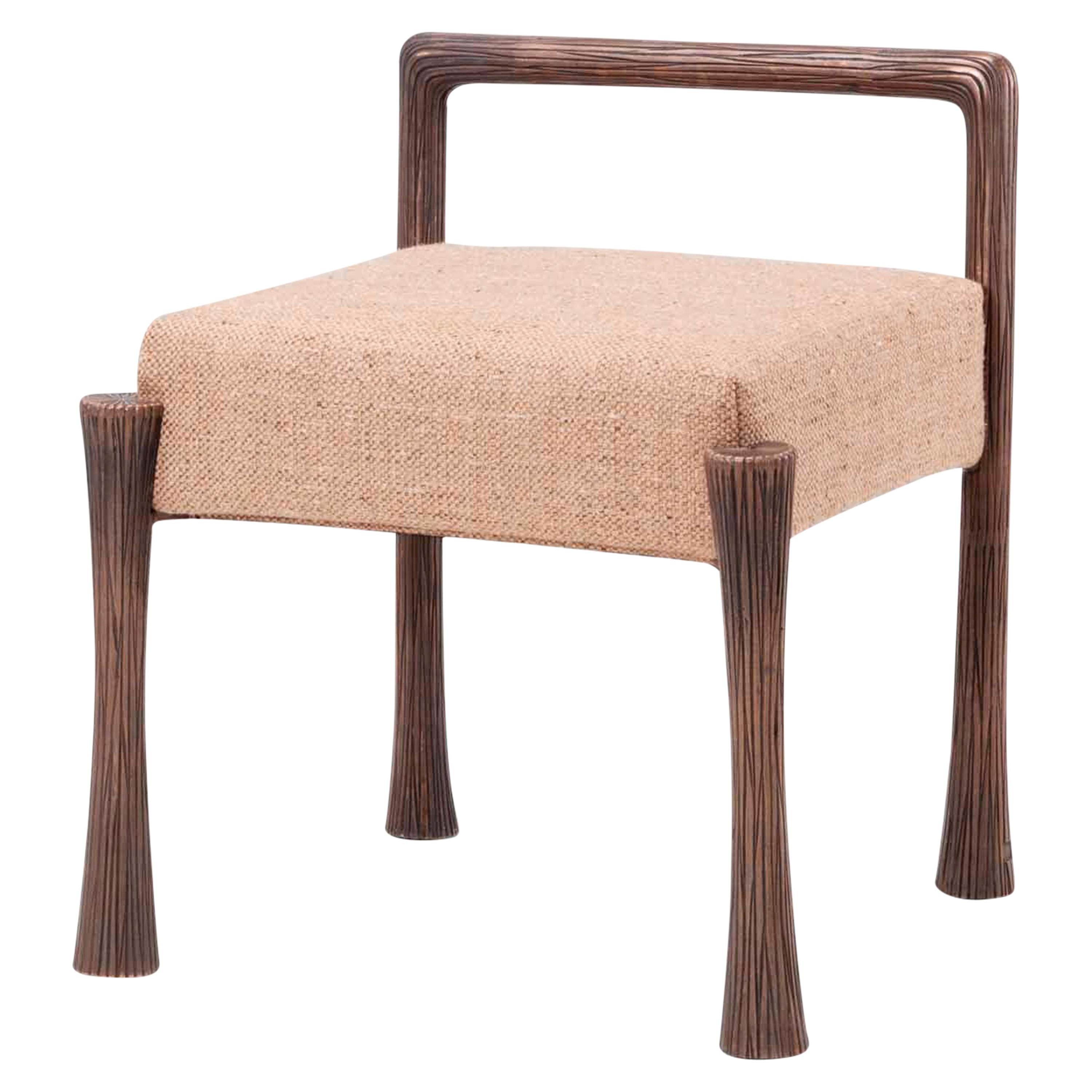 Victor Stool by Francis Sultana, Bronze, Upholstery For Sale