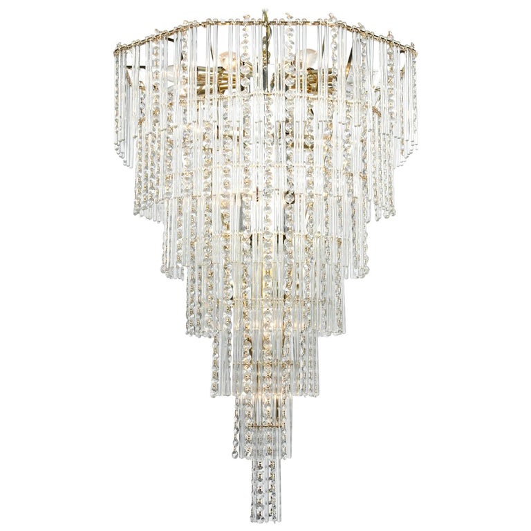 Vintage Mid Century Chandelier Murano Teardrop Crystals At 1stdibs Vintage Teardrop Crystal Chandelier