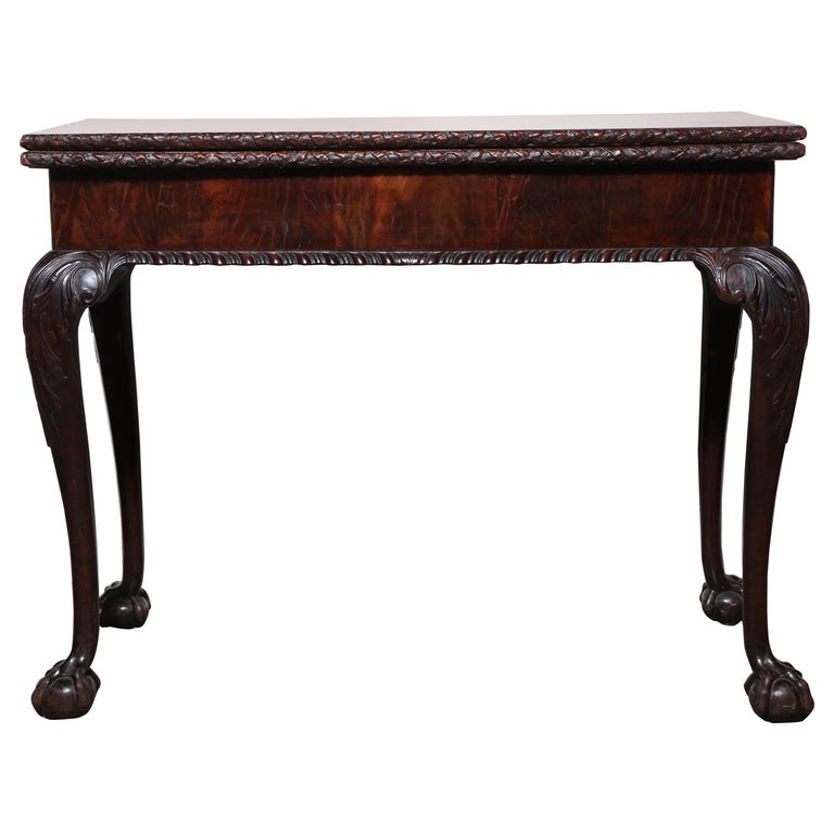 George Ii Mahogany Ball And Claw Foot Card Table For At 1stdibs George Ii Mahogany Ball And Claw Foot Card Table For
