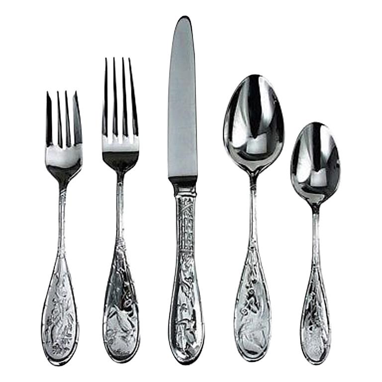 Japanese Bird Audubon by Ricci Stainless Flatware Set for 12 Service 81