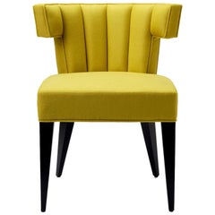 Contemporary Isabella Dining Chair in Sandra Jordan Alpaca Wool with Walnut Legs