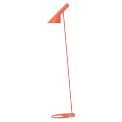 Arne Jacobsen AJ Floor Lamp in Electric Orange for Louis Poulsen