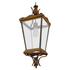 Vintage Italian Brass Lantern Hanging Light